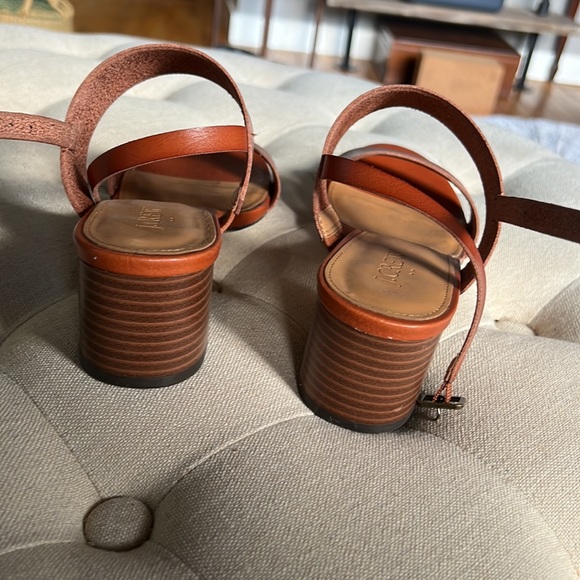 J Crew Blocked Heeled Sandals in Brandy - Picture 3 of 4